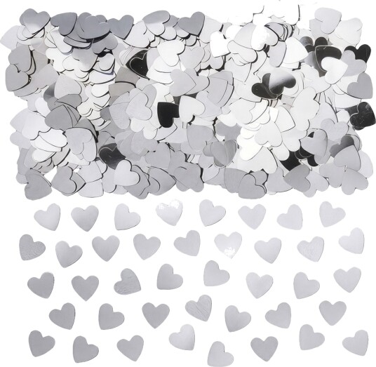Riethmüller Bordkonfetti Hjerter Sølv Metallic 14 g INT37009-18