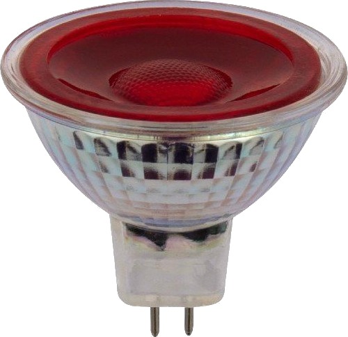 Spl GU5.3 5W LED pære 12V MR16 38° rød glass Spl GU5.3 5W LED pære 12V MR16 38° rød glass