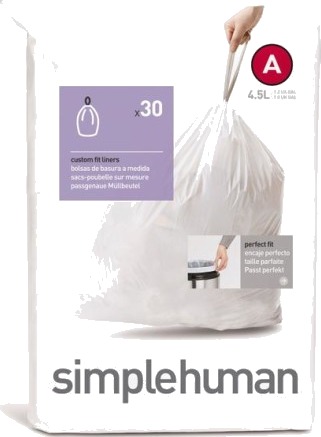 Spesialtilpassede poser, 4,5 l, kode A, 30 stk. white 4.5 L