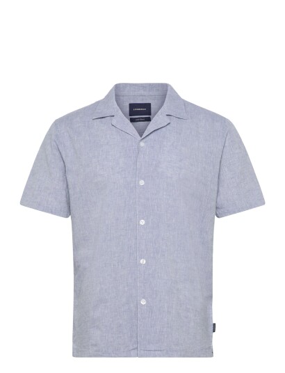Lindbergh Casual Linen Blend Resort S/Scasual Linen Blend Resort S/S   Blue   XXL