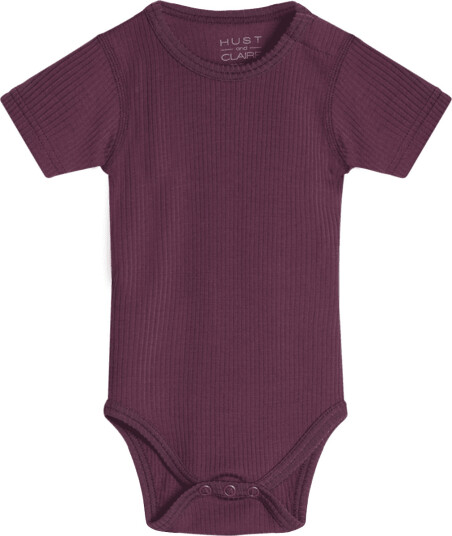 Hust&Claire ull Hust & Claire Bet ribb kortermet body i ull plum wine (62) 62