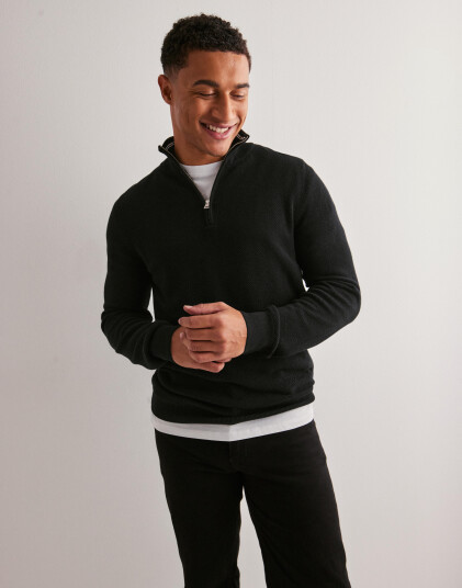 Gant Cotton Pique Halfzip Half zip Svart