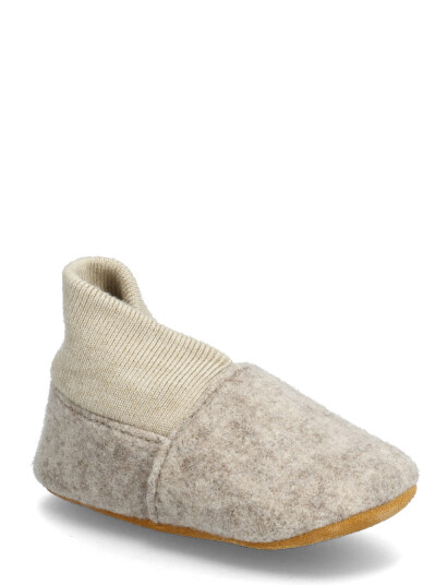 En Fant Wool Slippers W. Rib - Beige - 23\24