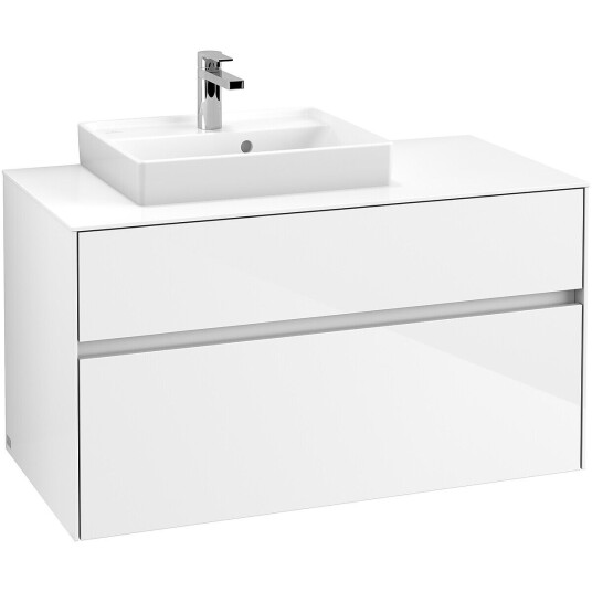 V&B Collaro Servantskap med 2 skuffer 100x50x54,8 cm u/lys Hvit Høyglans