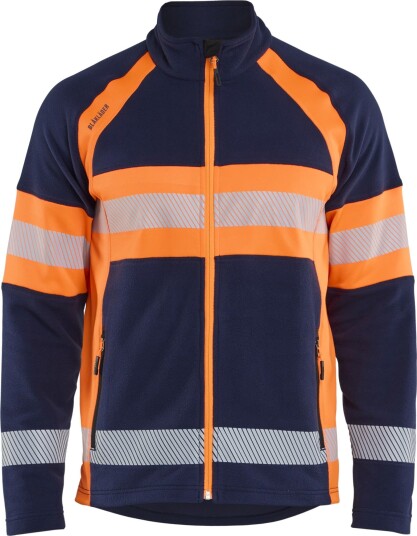 Blåkläder Fleecejakke 4713 Varselklasse 1, Mikrofleece Marineblå/Oransje
