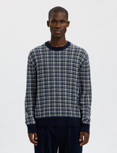 Selected Slhmikolas Ls Knit Relaxed Crew Neck - Multi/patterned - M