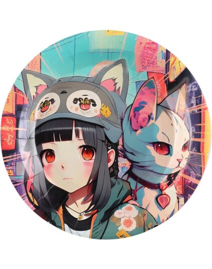 10 stk Manga Papptallerkener  23 cm