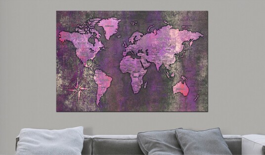 Tavle Amethyst Map 120X80 Artgeist sp. z o. o.