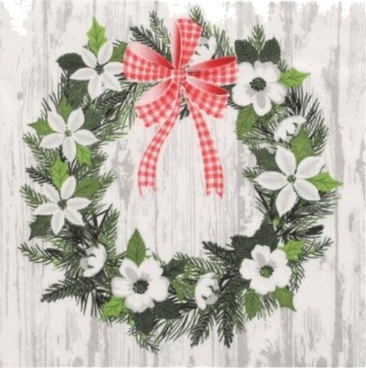 Papstar 89359 Flerfarget Tekstil Christmas Wreath Firkant Julemønster 330 Mm