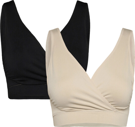 Only Maternity Olmrosie Nursing Wrap Bra 2 Pack Acc Beige S/M