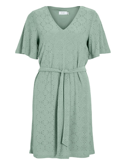 Vila Vikally V-Neck S/S Short Dress - Green - XS Vila Vikally V-Neck S/S Short Dress - Green - XS