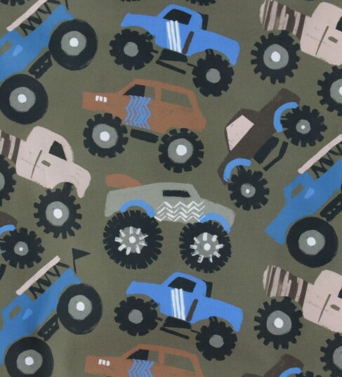 Nørgaard Madsens Sengetøy   Poplin   Baby   Army m. Biler   Nørgaard Madsens   Baby   Sengetøy   Baby   Grønn