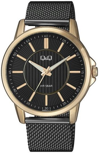 Q&Q Herreklokke QB66J412Y Classic Sort/Stål Ø44 mm Q&Q Herreklokke QB66J412Y Classic Sort/Stål Ø44 mm