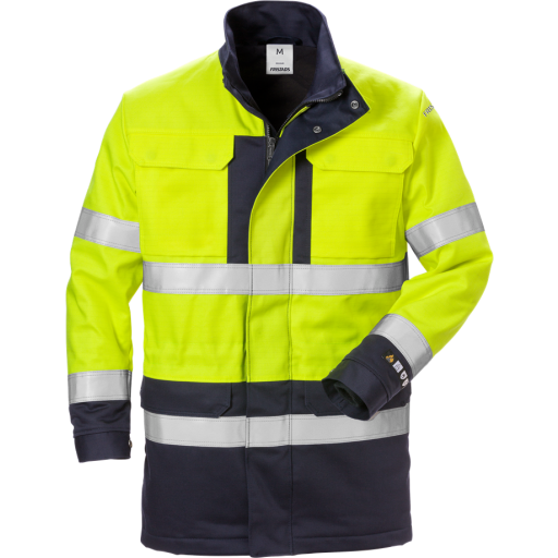 Fristads Vinterparkas Flamskyddad 4589 Flam Klass 3 Varselgul/marinblå Xs