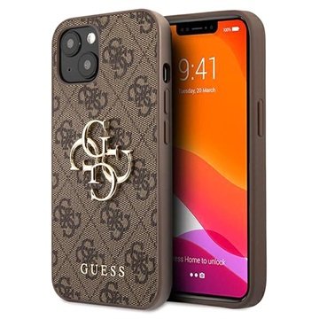 Guess 4G Big Metal Logo iPhone 13 Hybrid-deksel Brun