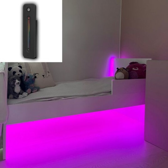 LED stripepakke for barnerom AGGE Komplett pakke Med svart Touch Slide fjernkontroll