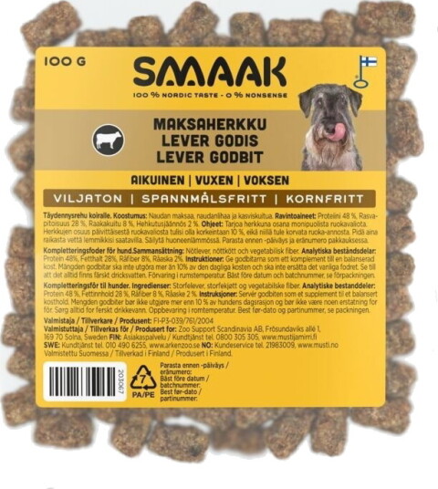 Smaak Dog Adult Liver Treat 100G