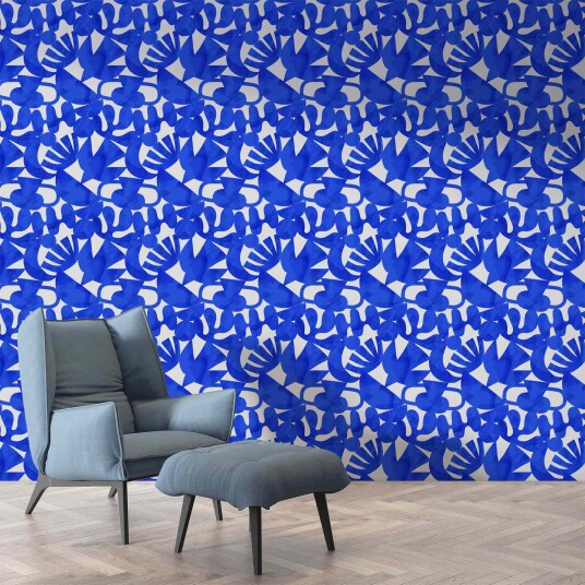 Namly Design Tapet Abstrakt Blå Geometri WPPRIPLXFD
