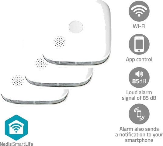 SmartLife røykvarsler | Wi Fi | Batteridrevet | Sensorens livssyklus: 10 år | EN 14604 | Maks. batterilevetid: 24 måneder | 85 d SmartLife røykvarsler | Wi Fi | Batteridrevet | Sensorens livssyklus: 10 år | EN 14604 | Maks. batterilevetid: 24 måneder | 85 d