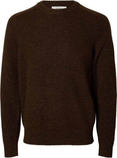 Selected Slmrai Ls Knit Crew Neck Noos   Brown   S