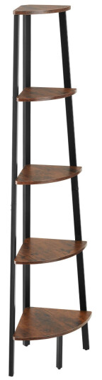 Tectake Hjørnehylle Portland 34x34x158,5cm Industrielt mørkt tre rustikt