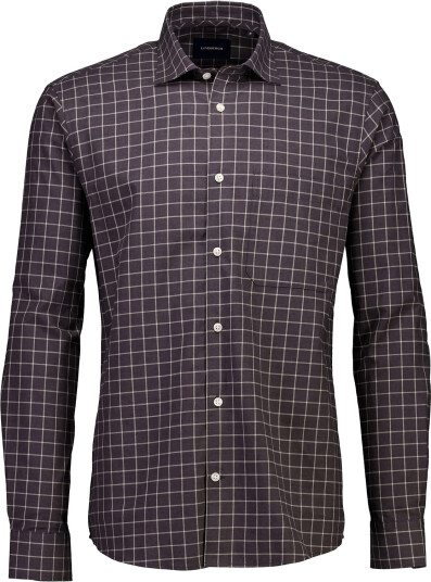 Lindbergh Brushed Check Shirt L/S Brown S