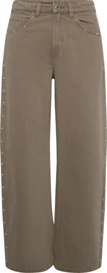 Mango Balloon Jeans With Studs - BEIGE - KHAKI - 34