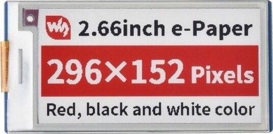 Waveshare E Paper E Ink Display 2,66"" 296X152px Spi Svart Hvit Rød For Raspberry Pi Pico Waveshare 20053} Waveshare E Paper E Ink Display 2,66"" 296X152px Spi Svart Hvit Rød For Raspberry Pi Pico Waveshare 20053}