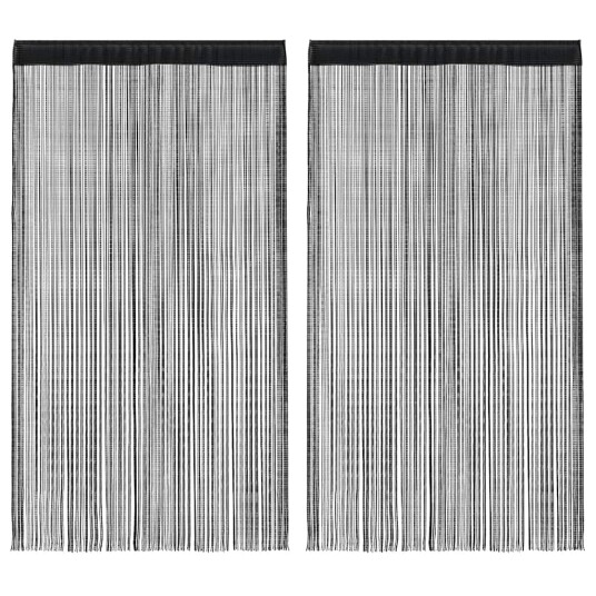 Vidaxl Trådgardiner 2 Stk 100x250 Cm Svart