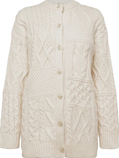 Topshop Tsyenna Ls Cable Cardigan Knt - IVORY CREAM - XS