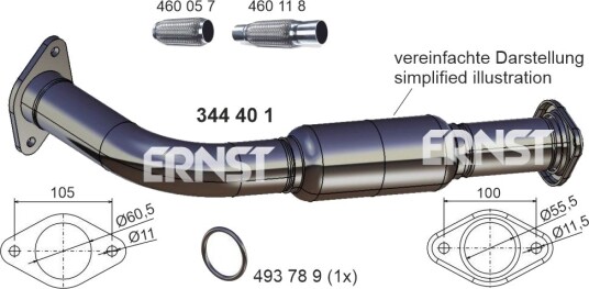 Eksosrør ERNST 344401 Eksosrør ERNST 344401