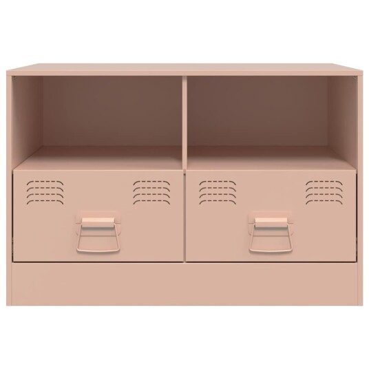 TV-benker 2 stk rosa 67x39x44 cm stål TV-benker 2 stk rosa 67x39x44 cm stål