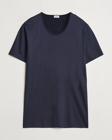 Zimmerli of Switzerland Sea Island Cotton Crew Neck T-shirt Navy Zimmerli of Switzerland Sea Island Cotton Crew Neck T-shirt Navy