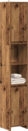 Baderomsskap gammelt tre 30x30x183,5 cm konstruert tre 8721158435897