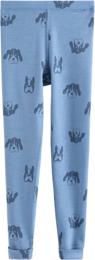 Lindex Leggings In Merino Wool - Blue - 122/128
