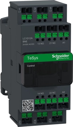 Schneider Electric Kontaktor Deca 12A 3P 24–60V AC/DC Snap-in, LC1D12ABNE