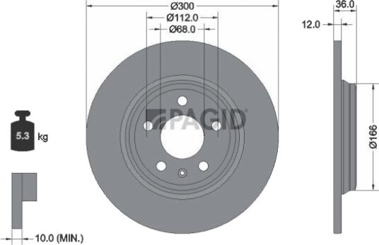 PAGID 55828NC Bremseskive PAGID 55828NC Bremseskive
