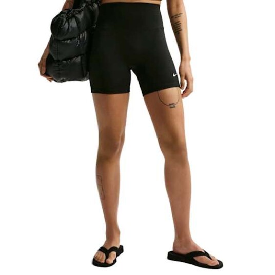 Nike One High Waisted 5' Bike Shorts Dame Black/White XS