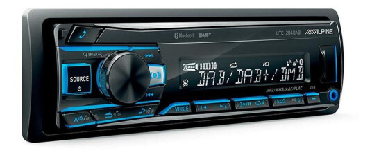 Alpine UTE-204DAB DAB+/FM, 3 linje ut, BT, USB, AUX ++