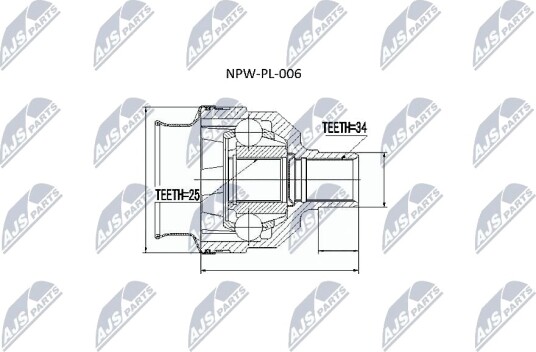 Nty Drivknute drivaksel NTY NPW PL 006