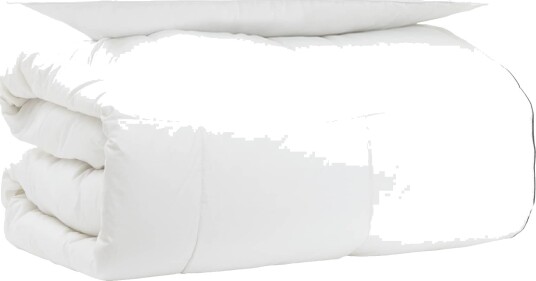 vidaXL Dyne Sett med pute Hvit 135 x 200 cm Bomull, bambus, polyester