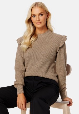 Object Collectors Item Malena L/S Ruffle Pullover Fossil Detail:MELANG XS