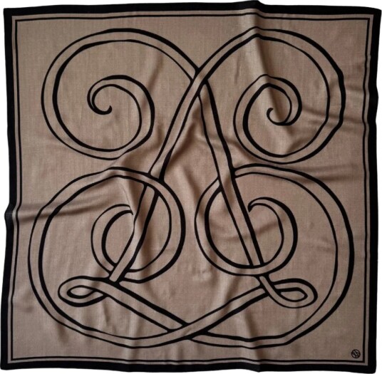 Le Scarf Wool silk monogram scarf OS beige dame Le Scarf Wool silk monogram scarf OS beige dame