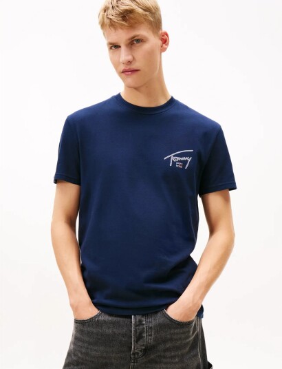Tommy Jeans Tjm Reg Sign Backprint Ss T Ext   Navy   XXL