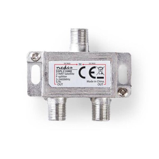Nedis 2-veis Satellitt Splitter med 6,5 dB Demping og 5-2400 MHz Frekvens
