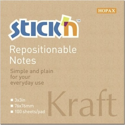 Notesblok 76X76 100 Blad Kraftpapir Brun 12 Stk.
