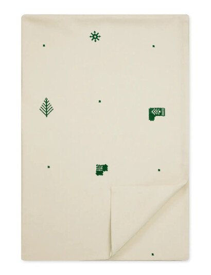 Engholm Textiles Juledug Julia Broderet   Cream   140X220