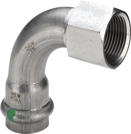 Viega Inox Bøjning 90 Grader ¾"X18mm Inox Af Rustfri Stål Muffe/Muffe Sc-Contur