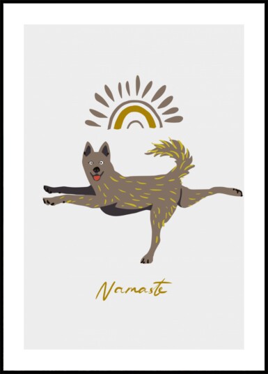 Yoga Dog Namaste Plakat / 21x30
