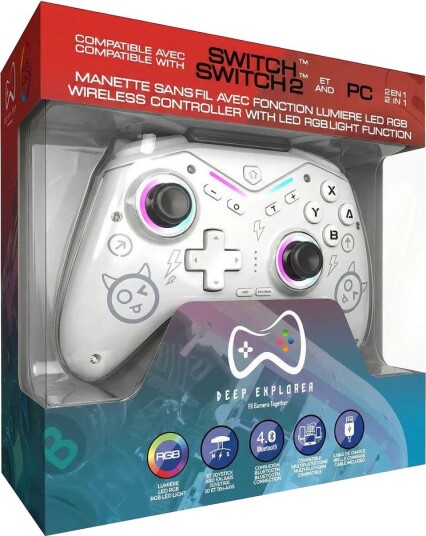Deep Explorer Spark Trådløs Kontroller Nintendo Switch/Switch 2 Hvit Deep Explorer Spark Trådløs Kontroller Nintendo Switch/Switch 2 Hvit